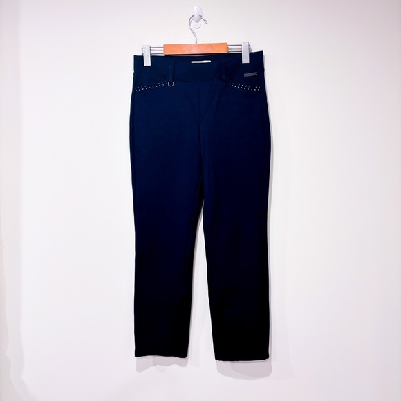 GRENIER Navy stretch pants with rhinestones - Picture 5 of 10